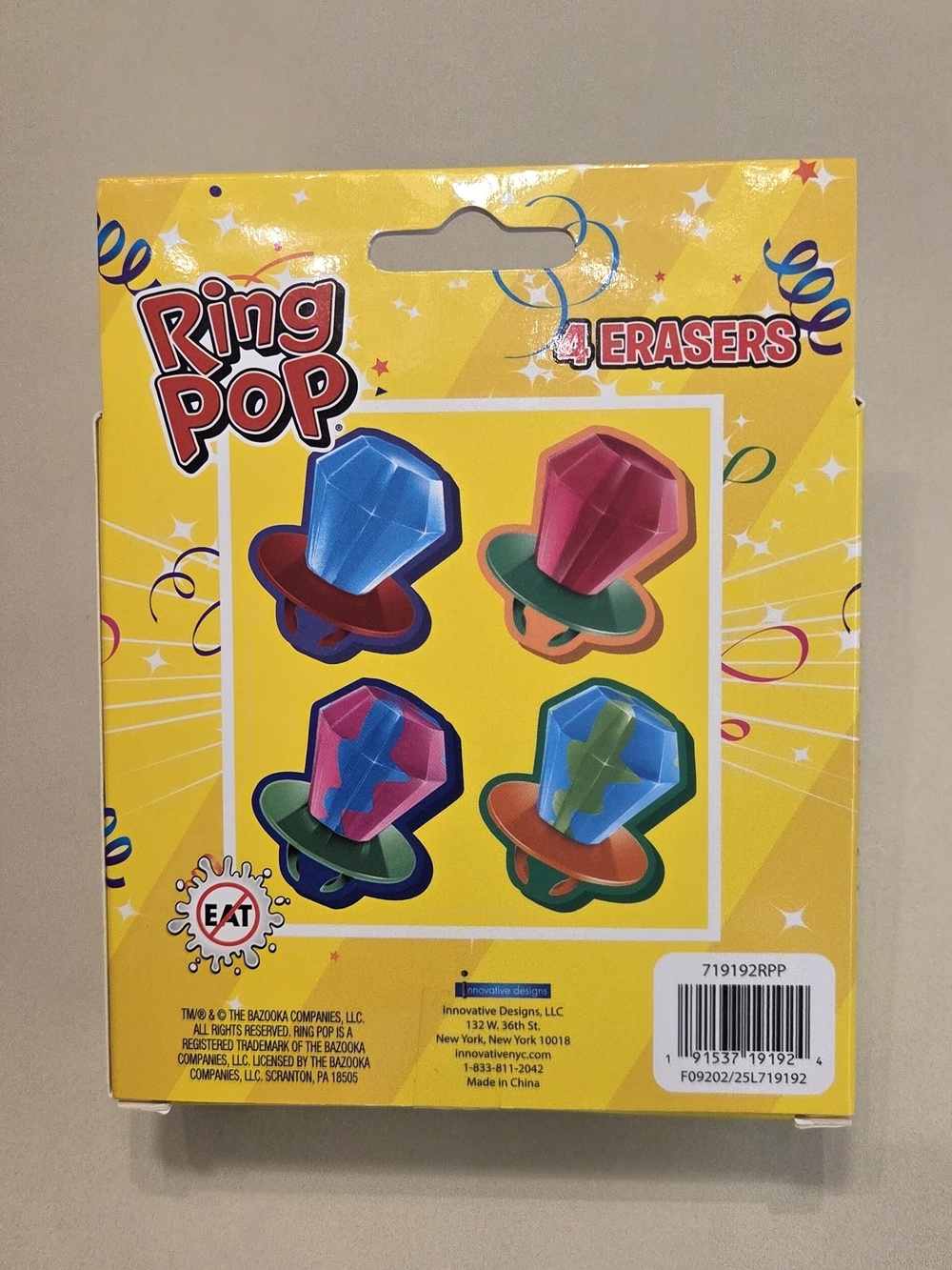 Innovative Designs Ring Pop Eraser Set - Picture 2 of 5